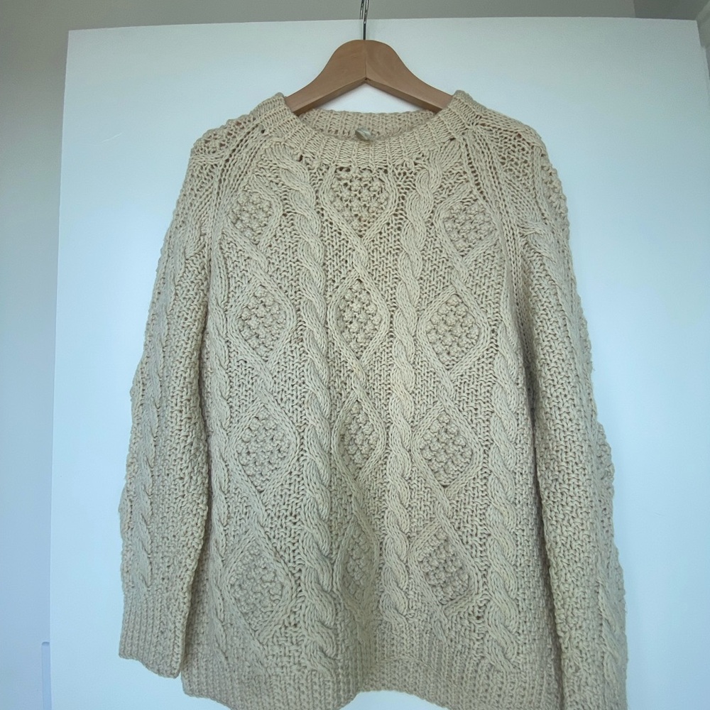 Hand Knit Cable Sweater